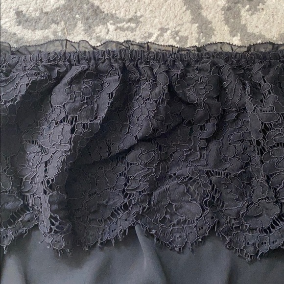 White House Black Market Black Lace Off the Shoulder Blouse - Picture 3 of 3